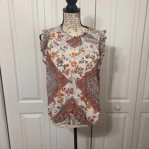 Good Hart by Matilda Jane patchwork floral short sleeve blouse - Picture 1 of 6